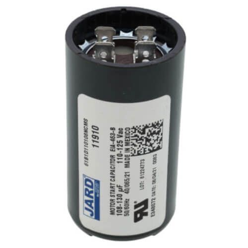 Jard 11910 - 108-130 MFD Round Start Capacitor (125V)