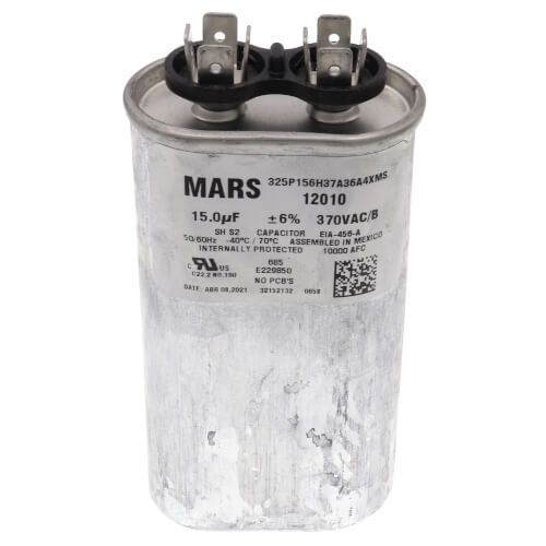 Mars 12010 - 15 MFD Oval Run Capacitor (370V)