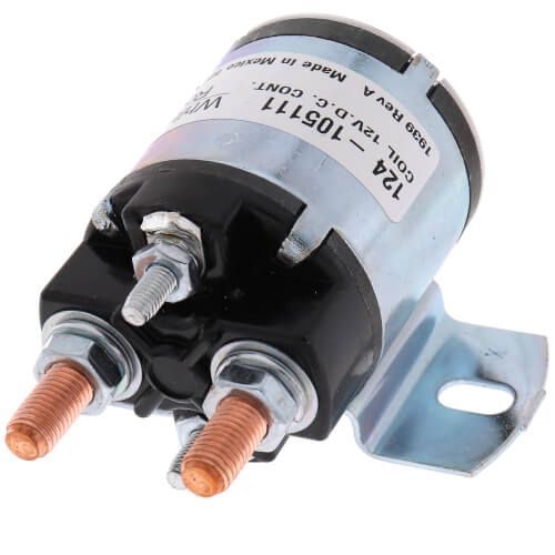 White Rodgers 124-105111 - Solenoid w/ Continuous Duty, Normally Open Continuous Contact Rating 100 Amps (12 VDC Isolated Coil)