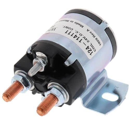 White Rodgers 124-114111 - Solenoid w/ Continuous Duty, Normally Open Continuous Contact Rating 100 Amps (24 VDC Isolated Coil)