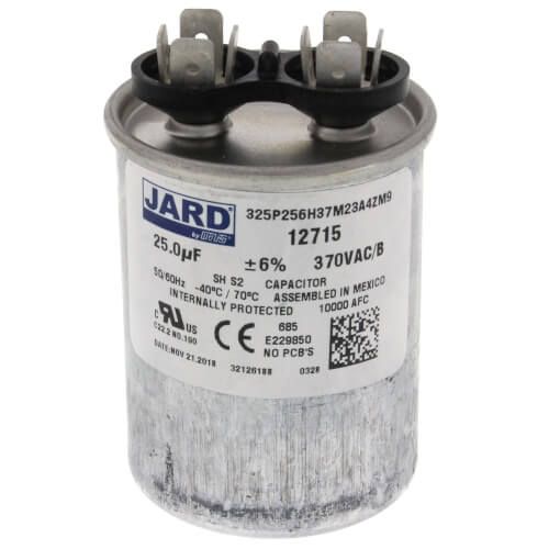 Jard 12715 - 25 MFD Round Run Capacitor (370V)