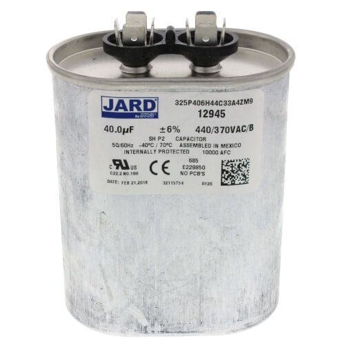 Jard 12945 - 40 MFD Oval Run Capacitor (440V)
