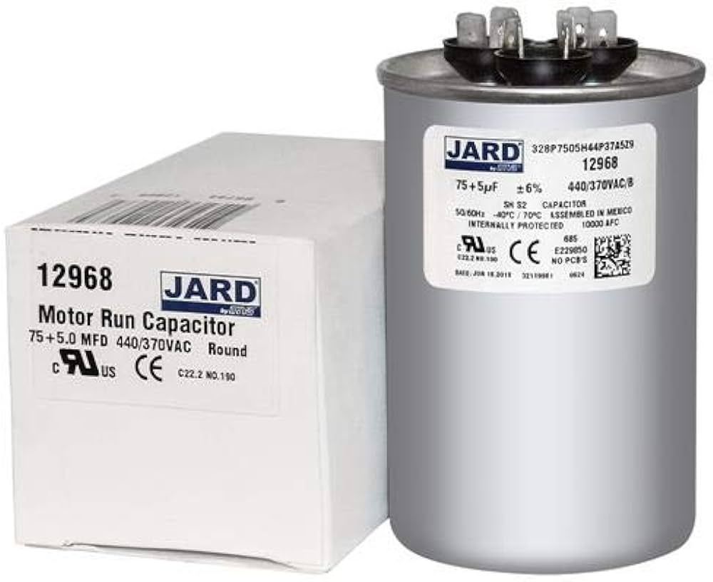 Jard 12968 - 80/5 MFD Round Run Capacitor (440V)