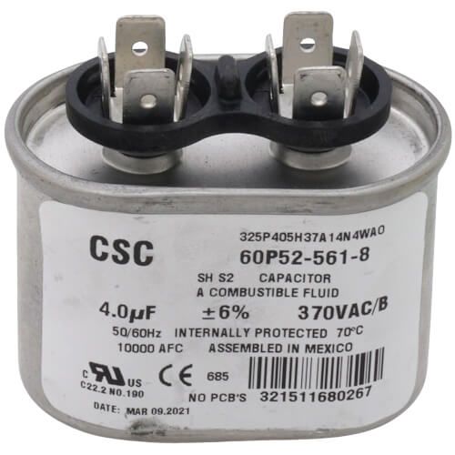 Reznor 163894 - Oval Capacitor with Mounting Bracket 370V (4 MFD)