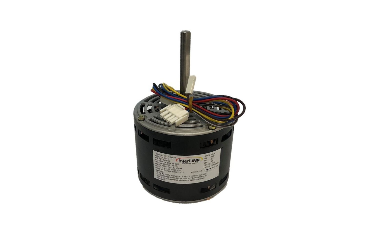 Lennox 16L39 - Lennox 104849-08, Blower Motor, 1/2 HP, 208/240V-1Ph, 48Y Frame, CCWLE Rotation, 1047 RPM, 104849-08