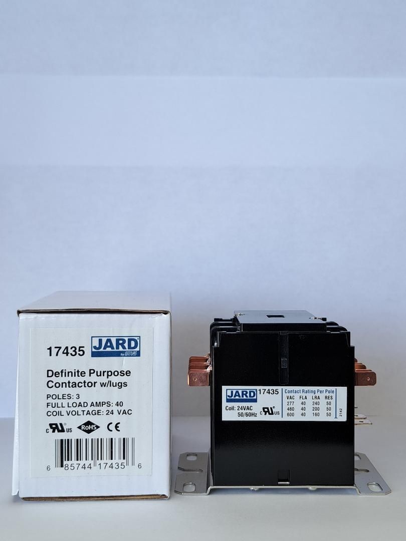Jard 17435 - 3 Pole Definite Purpose Contactor w/ Lugs (40A, 24V)