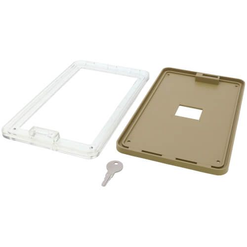 Robertshaw 190-068 - BTG-UK, Rectangular Plastic Thermostat Guard Kit w/ Solid and Ring Base