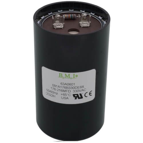 Lennox 63A06 - ( 63A0601 ) 176-216 MFD Start Capacitor, 330 VAC 50/60 Hz, Round