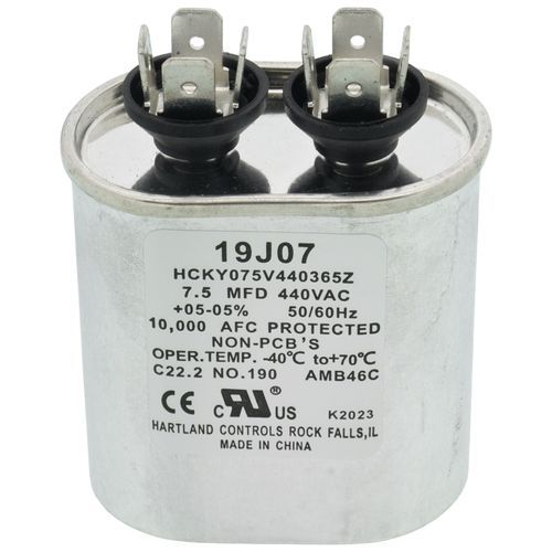 Lennox 19J07 - FirstChoice 19J07, Run Capacitor, 7.5 MFD, 440V, Oval