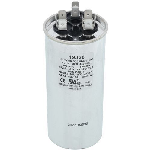 Lennox 19J28 - FirstChoice 19J28, 40/5 MFD Dual Run Capacitor, 440 VAC, Round