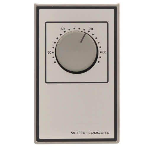 White Rodgers 1A65-641 - Beige Line Voltage Wall Thermostat, SPST, Open On Rise (No Thermometer)
