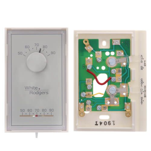 White Rodgers 1E56N-444 - Single Stage Mechanical Thermostat, Vertical, Mercury Free (1H/1C)