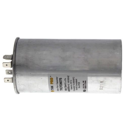 Titan Pro TRCFD6075 - 60/7.5 MFD Round Dual Motor Run Capacitor (440/370V)