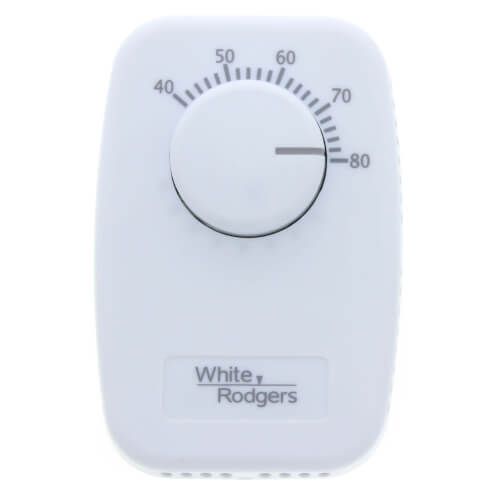 White Rodgers 1G65-641 - Line Voltage Mechanical Bimetal, SPST, Open on Rise, No Thermometer, Wallplate Included (White)