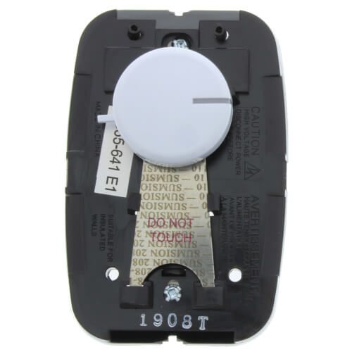 White Rodgers 1G65-641 - Line Voltage Mechanical Bimetal, SPST, Open on Rise, No Thermometer, Wallplate Included (White)