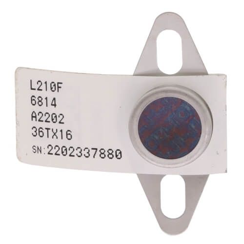 Lennox 25M60 - Rollout Switch, Manual Reset, Actuates at 210 Deg F., SPST, Open Face, White Dot