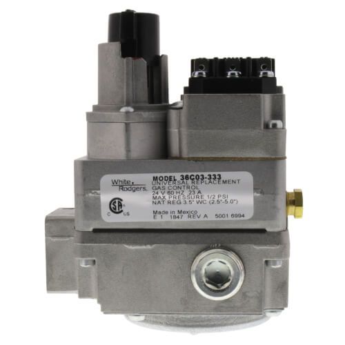 White Rodgers 36C03-333 - 1/2" X 3/4" Gas Valve, 24 VAC, Side Outlets Tapped And Plugged