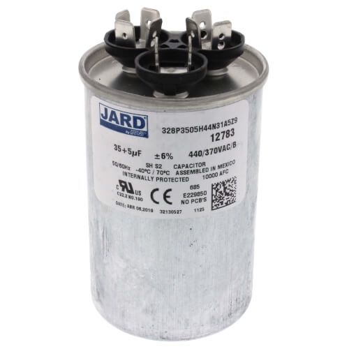 Jard 12783 - 35/5 MFD Round Run Capacitor (440/370V)