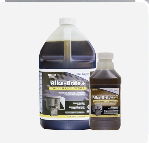 Nu-Calgon 4120-90 - High-Performance Coil Cleaner Concentrate, Alka-Brite Plus 4X, 4 x 1 qt. cs.