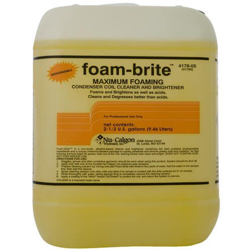 Nu-Calgon 4178-05 – Foam-Brite-Non-acidic, Biodegradable Coil Cleaner (2.5 Gal Jug)