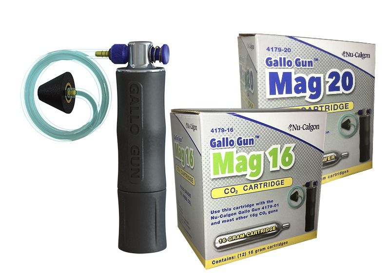 Nu-Calgon 4179-16 - Mag 16g CO₂ Cartridge — Gallo Gun Drain Cleaner - 6 x 1 cs.