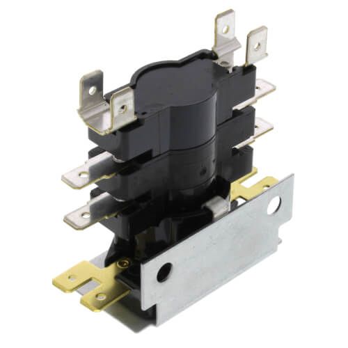 Rheem 42-23116-09 - Sequencing Relay - 3-Pole, TPST - NO, Heater 24 VAC / 0.2A Steady State / 0.55A Maximum