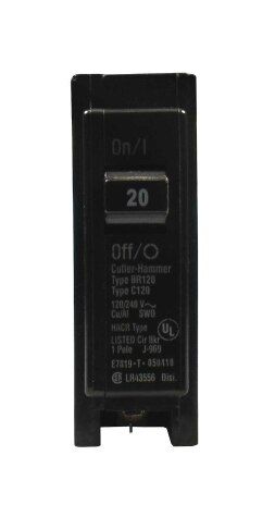 Rheem 425007 - Circuit Breaker - 20A, 1-Pole, Panelboard Mounting, Cutler-Hammer, BR Type