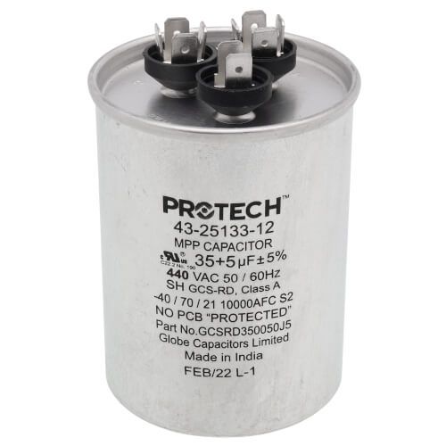 Rheem 43-25133-12 - 35/5 MFD Round Dual Run Capacitor (440V)