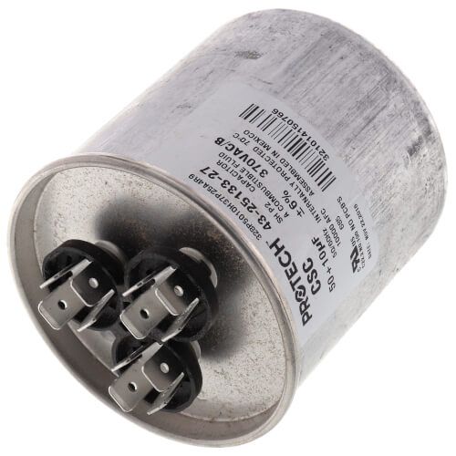Rheem 43-25133-27 - 50/10 MFD Round Style Dual Capacitor (370V