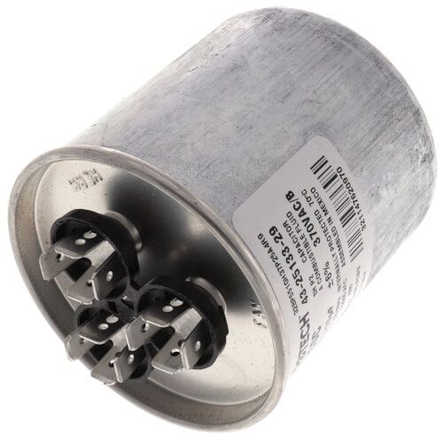 Rheem 43-25133-29 - 55/10 MFD Round Run Capacitor (370V)
