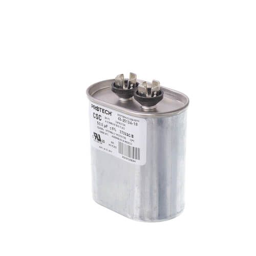 Rheem 43-25134-18 - Single Oval Capacitor - 50 uF, 370 VAC, 1.910 x 2.910 x 4.140 (max.) in.