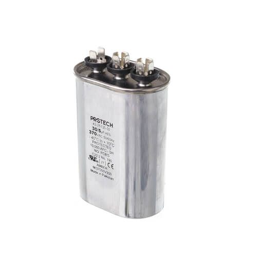 Rheem 43-25135-02 - Dual Oval Capacitor - 30/5 uF, 370 VAC, 1.890 x 2.900 x 3.940 (max.) in.
