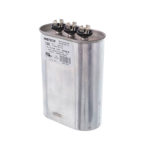 Rheem 43-25135-13 - Dual Oval Capacitor - 55/10 uF, 440 VAC, 1.970 x 3.670 x 5.750 (max.) in.