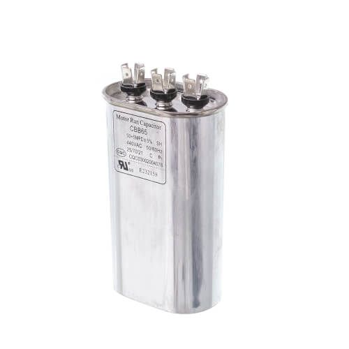 Rheem 43-25135-27 - Dual Oval Capacitor - 50/5 uF, 440 VAC, 1.970 x 3.670 x 5.750 (max.) in.
