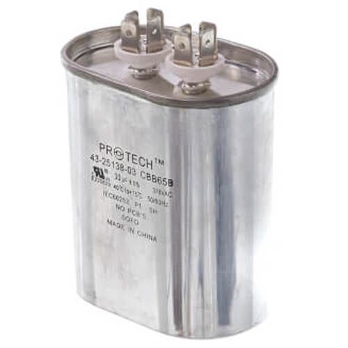 Rheem 43-25138-03 - Single Oval Capacitor - 30 uF, 370 VAC