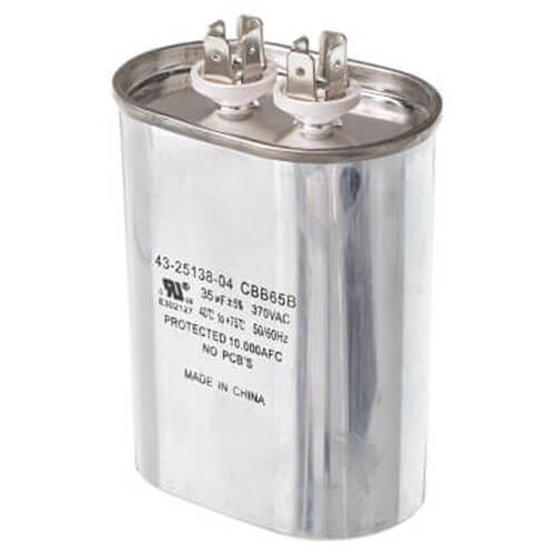 Rheem 43-25138-04 - Single Oval Capacitor - 35 uF, 370 VAC $2.90