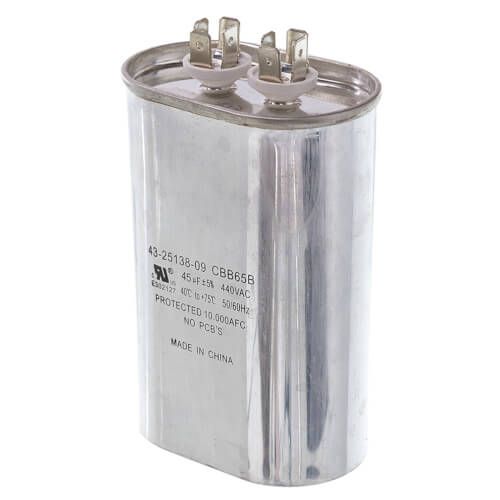 Rheem 43-25138-09 - Single Oval Capacitor - 45 uF, 440 VAC