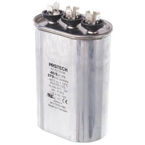 Rheem 43-25139-04 - Dual Oval Capacitor - 40/5 uF, 370 VAC