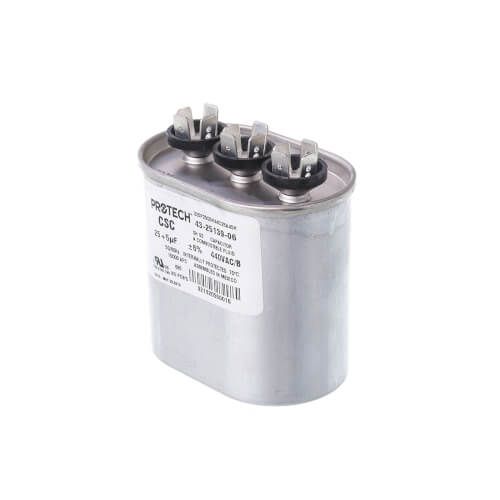 Rheem 43-25139-06 - Dual Oval Capacitor - 25/5 uF, 440 VAC