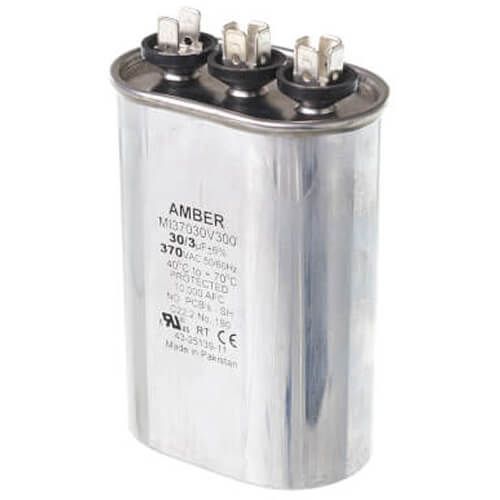 Rheem 43-25139-11 - Dual Oval Capacitor - 30/3 uF, 370 VAC