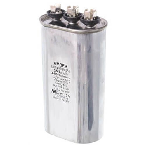 Rheem 43-25139-13 - Dual Oval Capacitor - 35/5 uF, 440 VAC