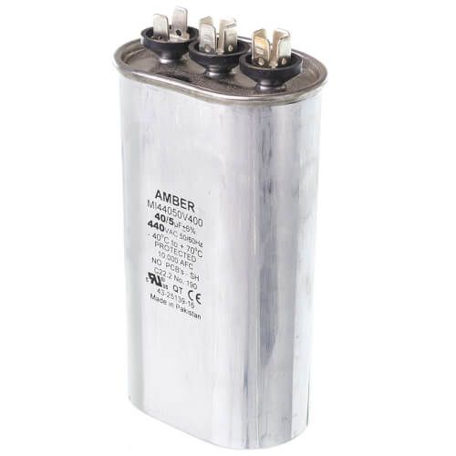 Rheem 43-25139-16 - Dual Oval Capacitor - 40/5 uF, 440 VAC