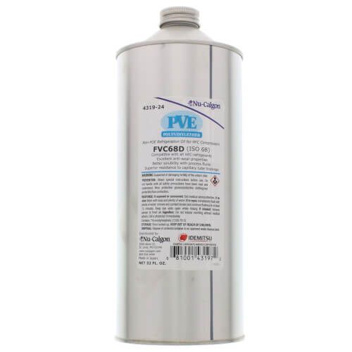 Nu-Calgon 4319-24 - PVE-FVC68D Refrigeration Oil, 1 Qt.