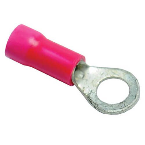 Rheem 455023 - Insulated Ring Terminal - 22-18 AWG, #10 Stud, Red (Blister Pack of 50)