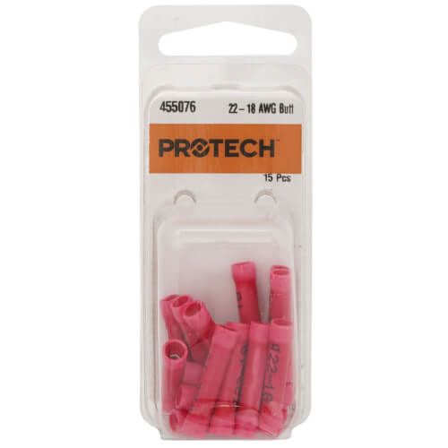 Rheem 455076 - Insulated Butt Connector - 22-18 AWG, Red (Blister Pack of 15)