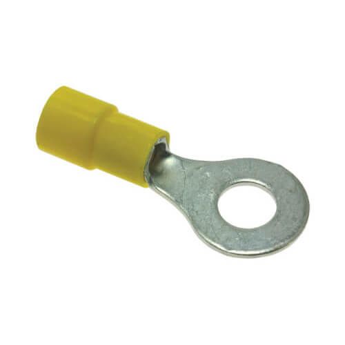 Rheem 455148 - Insulated Ring Terminal - 12-10 AWG, 1/4 in. Stud, Yellow (Blister Pack of 100)