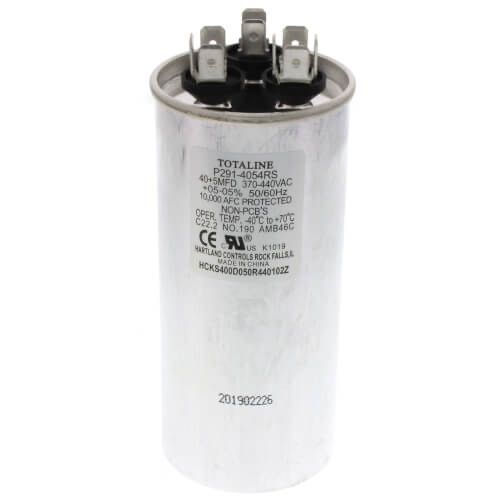 Carrier P291-4054RS - 440V Round Dual Capacitor 40/5 MFD, P291-4054RS