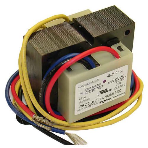 Rheem 46-25107-03 - Transformer - 40 VA, 208/230/24V, Channel 2 Hole Mount