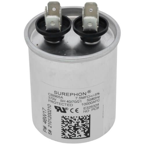 Lennox 46W17 (100463-03) - Run Capacitor, 7.5 MFD, 370V, Oval