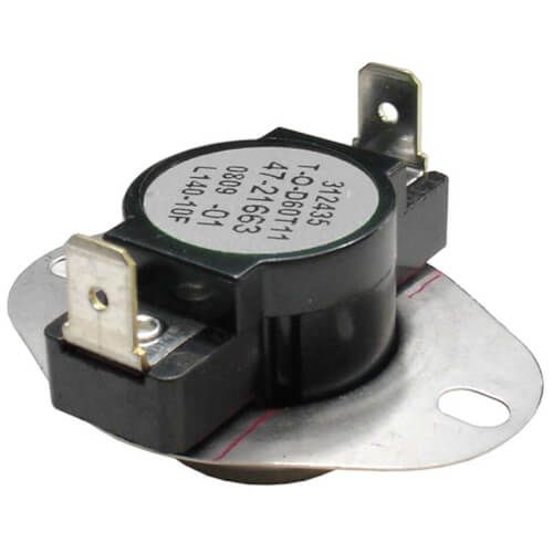 Rheem 47-21663-16 - Limit Switch - Normally Closed, Close at 115F, Open at 125F, Auto Reset, 230VAC